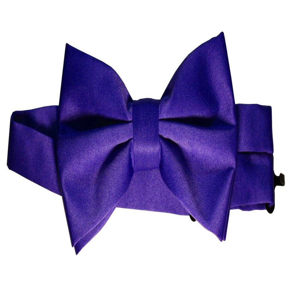 Brand Q Bow-Tie is 2 1/2 Wide. Fits neck up to 20". Pre-tied. Adjustable for easy sizing.