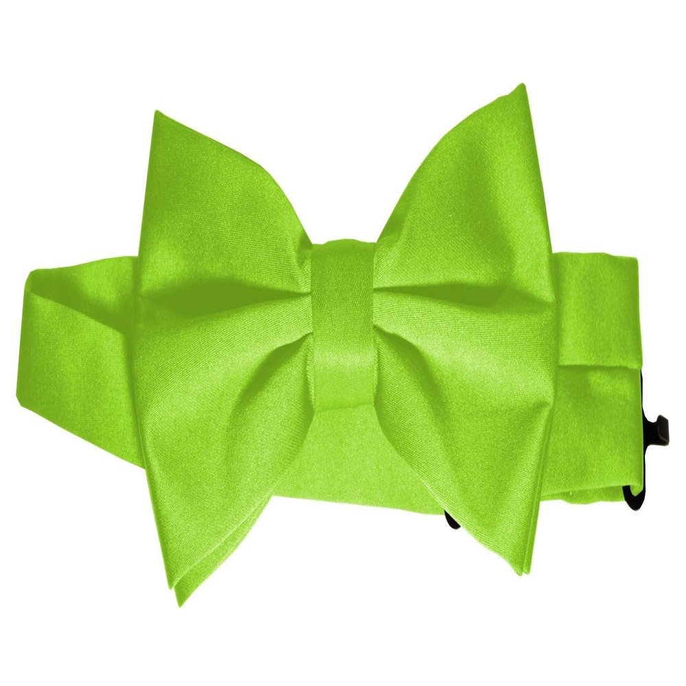 Bow-Tie is 2 1/2 Wide. Fits neck up to 20". Pre-tied. Adjustable for easy sizing.