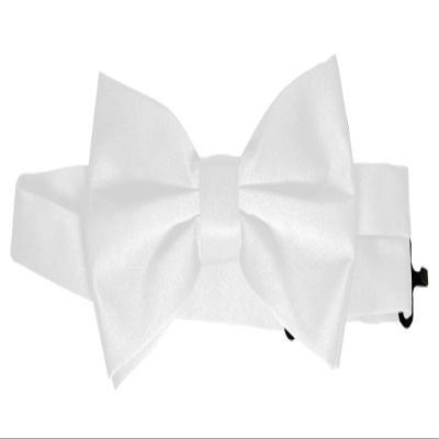 Bow-Tie is 2 1/2 Wide. Fits neck up to 20". Pre-tied. Adjustable for easy sizing.
