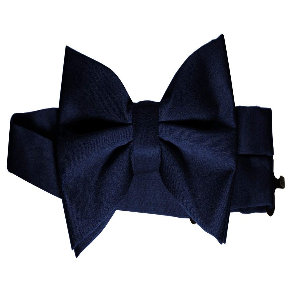 Bow-Tie is 2 1/2 Wide. Fits neck up to 20". Pre-tied. Adjustable for easy sizing.