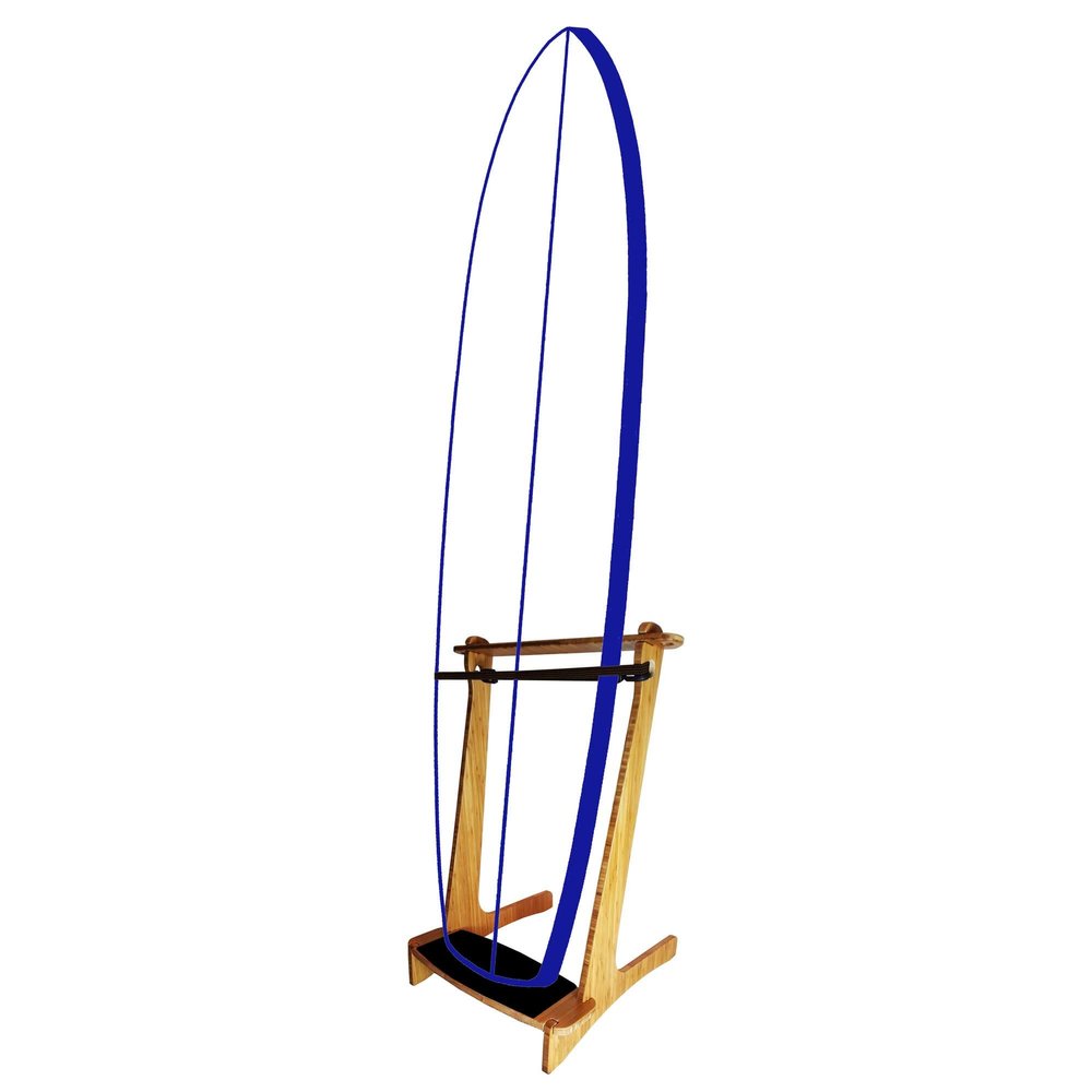 Bamboo Freestanding Vertical Paddleboard Storage Rack for 1 SUP or Surfboard - Grassracks (1 Board, Bamboo)