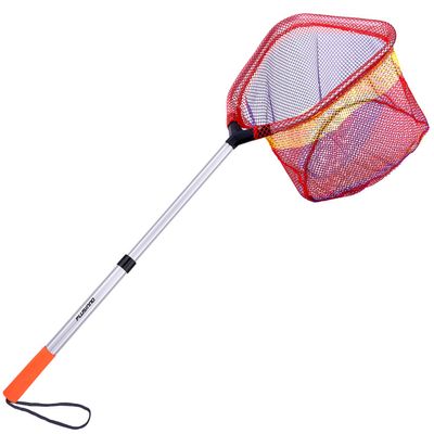 PLUSINNO Kids Fishing Net, Telescopic Lightweight Landing Net with Aluminum Pole Handle and Nylon Mesh, Catch and Release Net for Kids Youth Outdoor