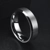 King Will 6mm Men's Silver Wedding Ring - Brushed Matte Surface, Beveled Polished Edge, Comfort Fit Size16 view 3