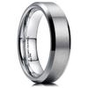 King Will 6mm Men's Silver Wedding Ring - Brushed Matte Surface, Beveled Polished Edge, Comfort Fit Size15.5 view 1