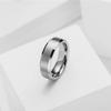 King Will 6mm Men's Silver Wedding Ring - Brushed Matte Surface, Beveled Polished Edge, Comfort Fit Size15.5 view 2