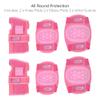 Osprey Kids' Skate Bmx Pads - Knee, Elbow and Wrist Protective Set - 6 Piece Scooter Streetsport Pad Set - Pink - Large view 4