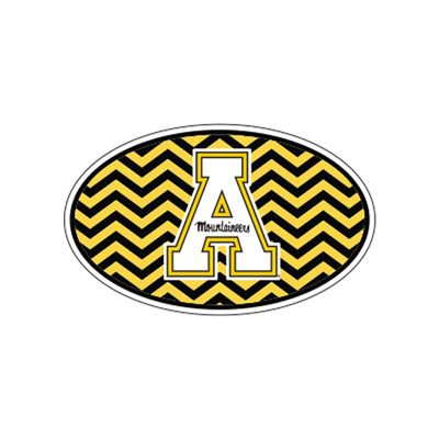 Appalachian State Mountaineers Decal (OVAL APP ST CHEVRON DECAL (6''), 6")