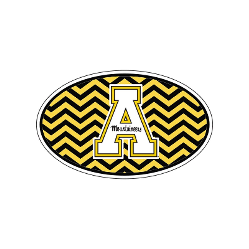 Appalachian State Mountaineers Decal (OVAL APP ST CHEVRON DECAL (6''), 6")