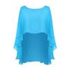 DINGZANCAMO Chiffon Wedding Capes Evening Dress Bridesmaid Stole Formal Scarves Bridal Wraps Long Shawls (Blue) view 1