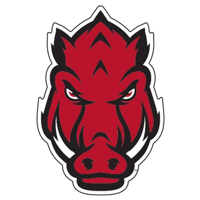 Craftique Arkansas Razorbacks Decal (Front FACE HOG Decal (3''4''6''12''), 6 in)