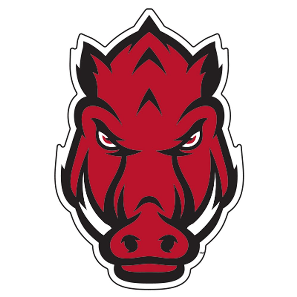 Craftique Arkansas Razorbacks Decal (Front FACE HOG Decal (3''4''6''12''), 6 in)