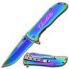 GIFTS INFINITY Customized Pocket Folding Knife with Metal Blade Engraving - Groomsmen Wedding Party Personalized Monogrammed Engraved for Free (TF-861RB) view 1