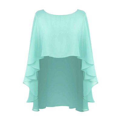DINGZANCAMO Chiffon Wedding Capes Evening Dress Bridesmaid Stole Formal Scarves Bridal Wraps Long Shawls (Mint)