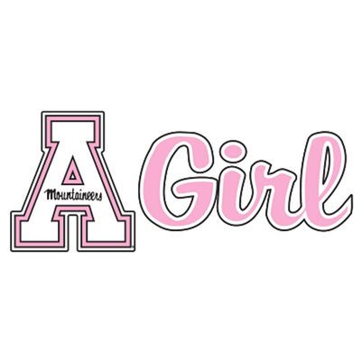 Appalachian State Mountaineers Decal (PINK APPY A GIRL DECAL (4''6''), 6")