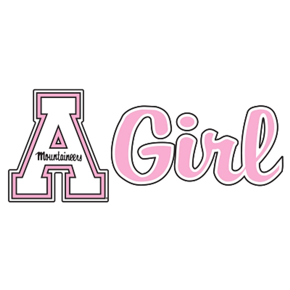 Appalachian State Mountaineers Decal (PINK APPY A GIRL DECAL (4''6''), 6")