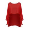 DINGZANCAMO Chiffon Wedding Capes Evening Dress Bridesmaid Stole Formal Scarves Bridal Wraps Long Shawls (Red) view 1