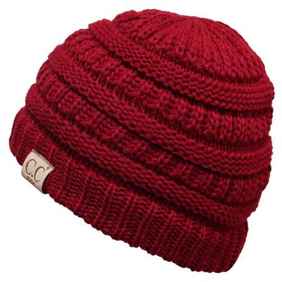 Funky Junque Toddler Winter Hat Ages 14, Soft Knit Beanie for Boys & Girls, Cozy Warm Kids Beanies for Cold Weather - Red