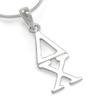 The Collegiate Standard Delta Chi Fraternity Classic Sterling Silver Lavaliere with 20" Chain view 1