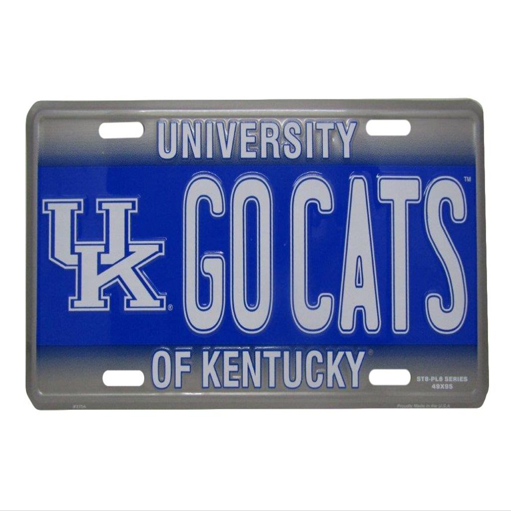 AES UK Go Cats Kentucky KY Wildcats Football 6"x12" Aluminum License Plate Tag