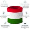Suddora Striped Sweatband Set, Moisture Wicking 2 Wristbands and 1 Headband, Breathable Athletic Sweat Bands for Sports, Costumes & Cosplay, Matching Bands to Wear with Jersey, Red White Green view 4