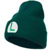 e4Hats.com Mario Luigi Wario Waluigi Embroidered Long Beanie - Dk Green OSFM view 1