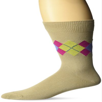 J.M. Dickens of London Men's Argyle, Khaki, R