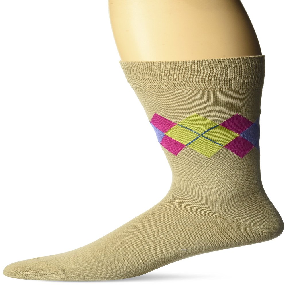 J.M. Dickens of London Men's Argyle, Khaki, R