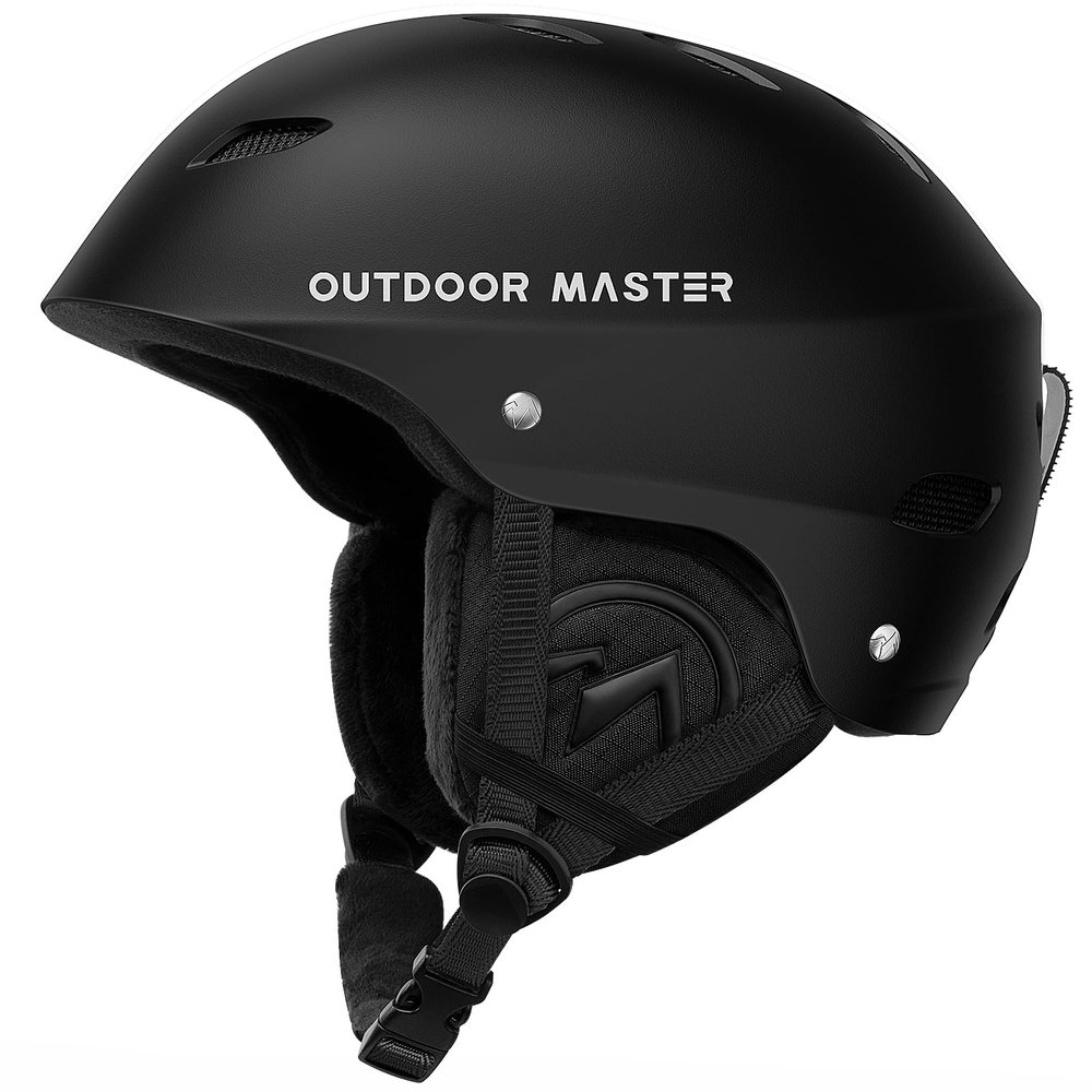 OutdoorMaster Kelvin Ski Helmet - Snowboard Helmet for Men, Women & Youth (Black,S)