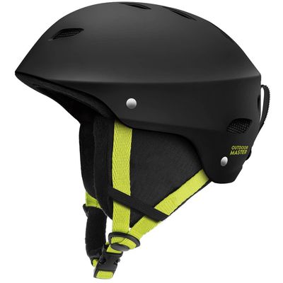 OutdoorMaster Kelvin Ski Helmet - Snowboard Helmet for Men, Women & Youth (Black+Lemon,S)