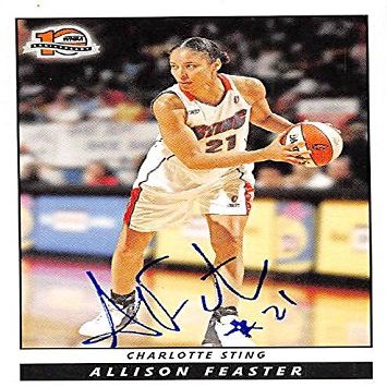 Sports Memorabilia Autograph Warehouse 245403 Allison Feaster Autographed Basketball Card - Charlotte Sting, WNBA 2005 WNBA Enterprises - No. 66