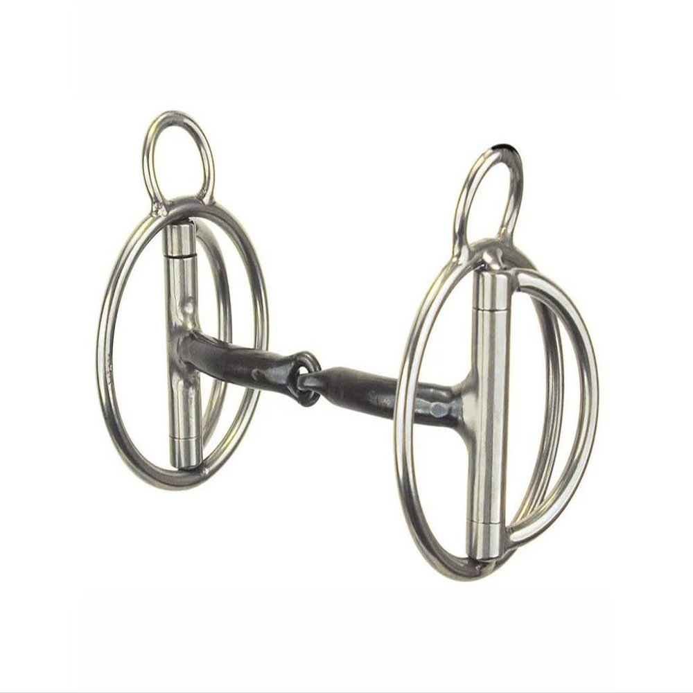 Reinsman 232 Rockin' S Snaffle Bit | Stage A Horse Bit with Sweet Iron Smooth Mouth, 2-Piece Snaffle & 3" Rings | Direct Reining Bit for Training & Starting Horses, 5 1/2" Mouth
