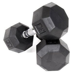 Ader Octagon Rubber Dumbbell, Pair (95LB)