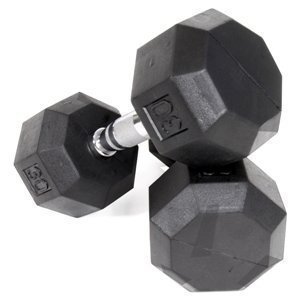 Ader Octagon Rubber Dumbbell, Pair (95LB)