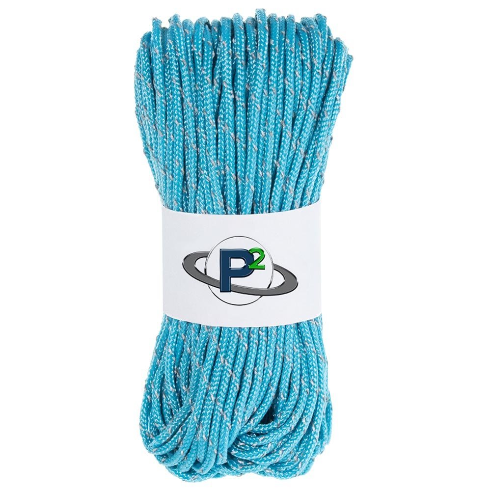 Paracord Planet Fluorescent Reflective 95lb Paracord Type I Tactical Parachute Cord for Hiking, Camping, and Fishing Neon Turquoise (1,000 Feet)