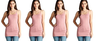 4 Pack Active Basic Women's Basic Tank Top (Dark Pink 4 Pack)