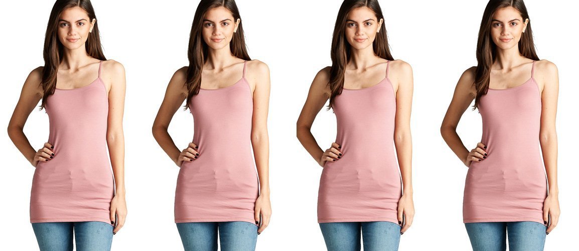 4 Pack Active Basic Women's Basic Tank Top (Dark Pink 4 Pack)