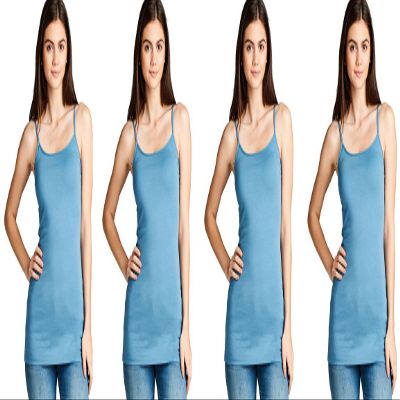 4 Pack Active Basic Women's Basic Tank Top (Dusty Blue 4 Pack)