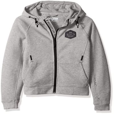 Levelwear LEY9R NCAA Mississippi State Bulldogs Children Unisex Jr Fortress Cross Over Full Zip Hooded Jacket, Ym, Heather Pebble