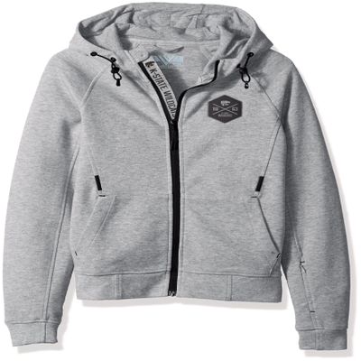 Levelwear LEY9R NCAA Kansas State Wildcats Children Unisex Jr Fortress Cross Over Full Zip Hooded Jacket, Ym, Heather Pebble
