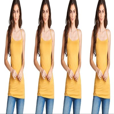 4 Pack Active Basic Women's Basic Tank Top (Gold Mustard 4 Pack)