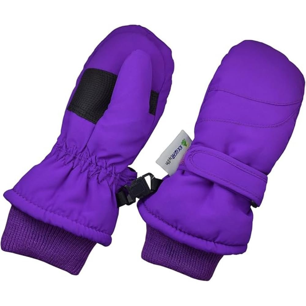 Children Toddlers and Baby Mittens Made With Thinsulate and Fleece - Winter Waterproof Gloves - KX GEAR by Zelda Matilda, Purple, 2-3 years