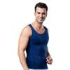 Bakerdani Mens Seamless Abdomen Skinny Slimming Vest Dark Blue view 2
