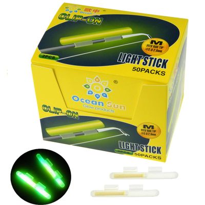 QualyQualy Clip-On Fishing Glow Sticks for Pole, Fishing Rod Tip Light Fishing Pole Light Sticks Bulk Kit 100 Pcs 20 Pcs