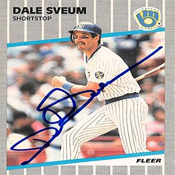 Sports Memorabilia Autograph Warehouse 344081 Dale Sveum Autographed Baseball Card - Milwaukee Brewers, FT 1989 Fleer No. 198
