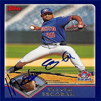 Sports Memorabilia Autograph Warehouse 343786 Kelvim Escobar Autographed Baseball Card - Toronto Blue Jays, FT 2003 Topps No. 225