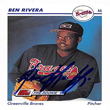Sports Memorabilia Autograph Warehouse 344223 Ben Rivera Autographed Baseball Card - Atlanta Braves 1991 Impel Minor League Pre Rookie No. 214
