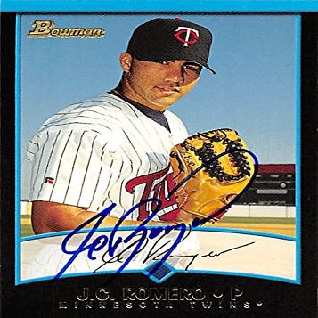 Sports Memorabilia Autograph Warehouse 344137 J.C. Romero Autographed Baseball Card - Minnesota Twins, FT 2001 Bowman No. 422