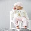 Babysoy Baby Girl Jane Goodall Long Sleeve Animal Print Tee (6-12 Months, Rabbit) view 3