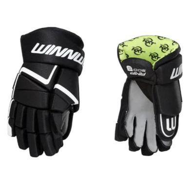 Winnwell AMP500 Ice Hockey Gloves - Durable & Lightweight Protective Equipment for Hockey Players for Youth, Junior & Senior (Black, 10")