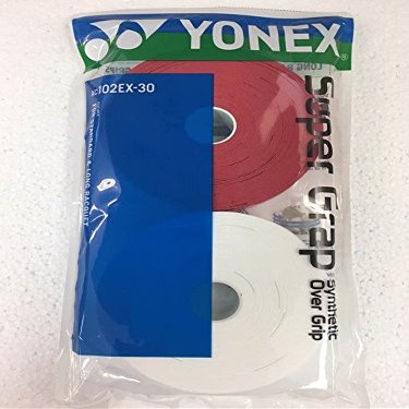 Yonex Super GRAP 30-Pack Racket Grips, White Red